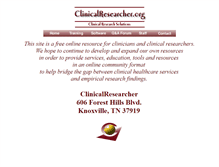 Tablet Screenshot of clinicalresearcher.org